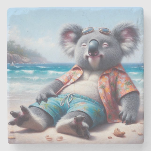 Koala Beach Stone Coaster (Front)