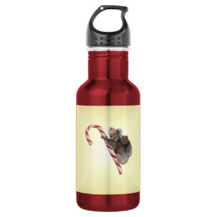 Koala Bear and Joey Cub Candy Cane 532 Ml Water Bottle