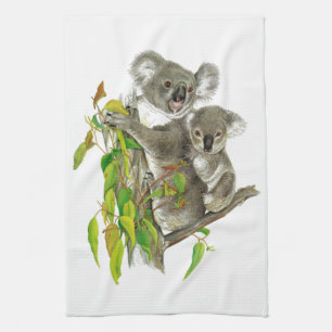 Koala Bear and Joey  Tea Towel