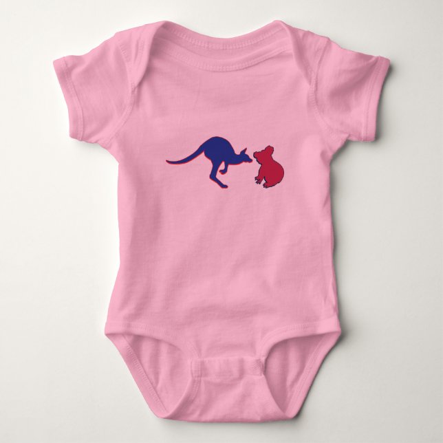Koala Bear and Kangaroo Baby Bodysuit (Front)