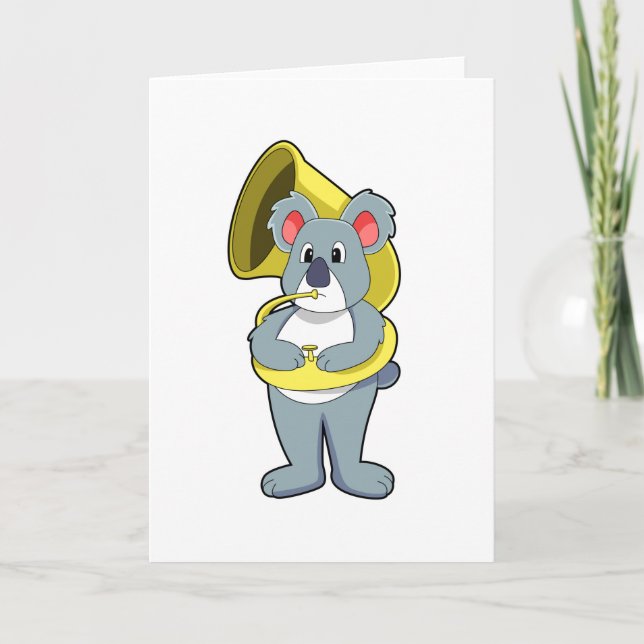 Koala bear at Music with Saxophone.PNG Card (Front)