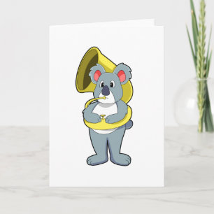 Koala bear at Music with Saxophone.PNG Card