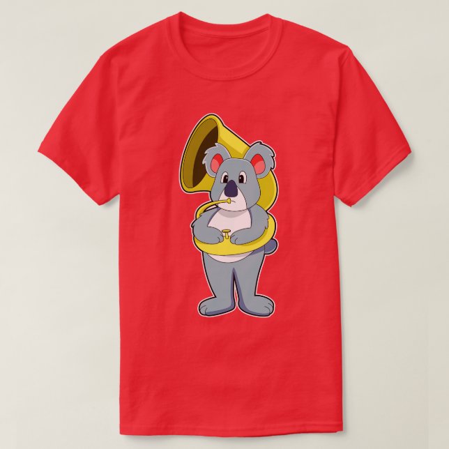 Koala bear at Music with Saxophone T-Shirt (Design Front)