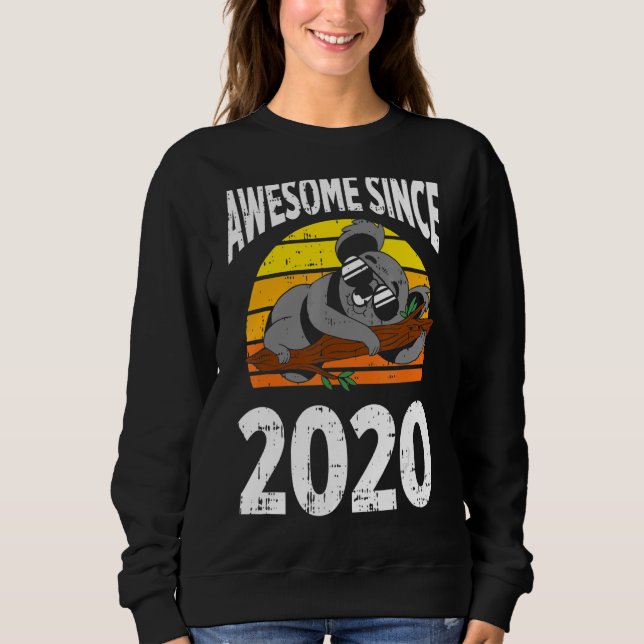 Koala Bear Awesome Since 2020 2nd Birthday 2 Years Sweatshirt (Front)