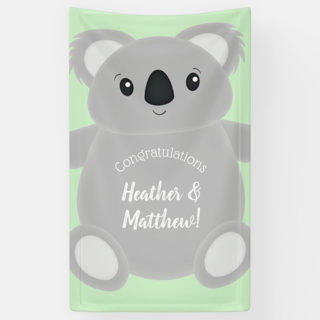 Koala Bear Baby Shower Banner (Vertical)