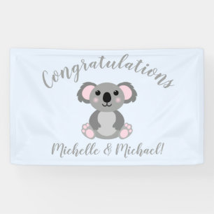 Koala Bear Baby Shower Blue Boy Banner