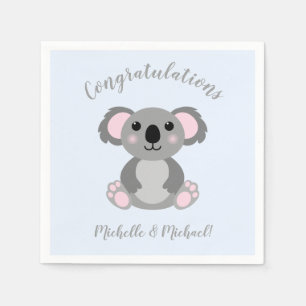 Koala Bear Baby Shower Blue Boy Napkin
