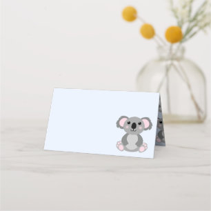 Koala Bear Baby Shower Blue Boy Place Card