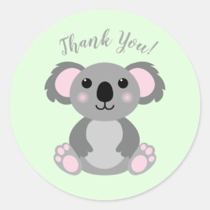 Koala Bear Baby Shower Classic Round Sticker