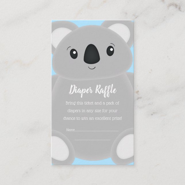 Koala Bear Baby Shower Enclosure Card (Front)