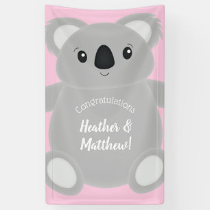 Koala Bear Baby Shower Girl Banner