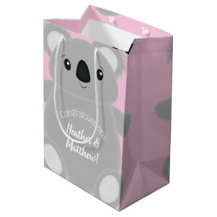 Koala Bear Baby Shower Girl Medium Gift Bag