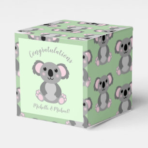 Koala Bear Baby Shower Green Gender Neutral Favour Box