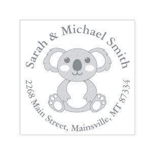 Koala Bear Baby Shower Green Gender Neutral Self-inking Stamp