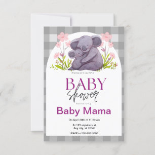 Koala Bear Baby Shower Invitation
