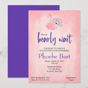 Koala bear Baby shower invitation