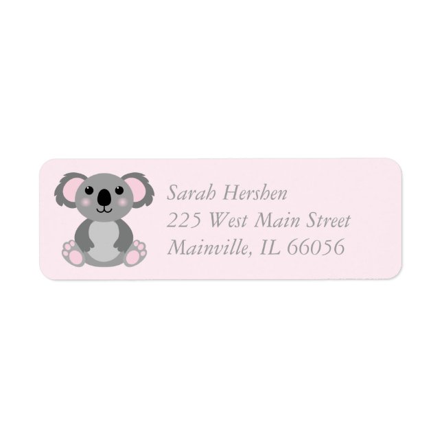 Koala Bear Baby Shower Pink Girl (Front)