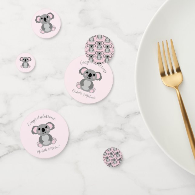 Koala Bear Baby Shower Pink Girl Confetti (Group)