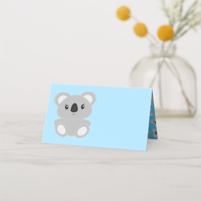 Koala Bear Baby Shower Place Card (Front)