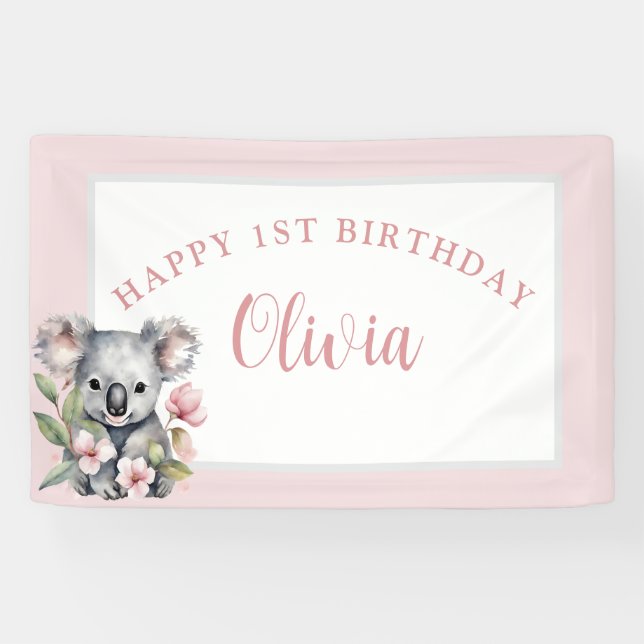 Koala Bear Birthday  Banner (Horizontal)