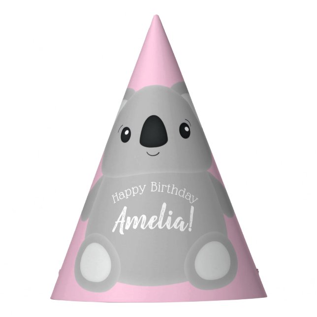 Koala Bear Birthday Party Hat (Front)