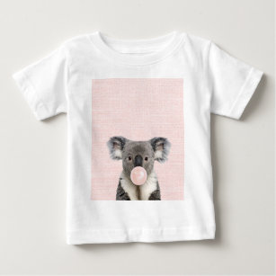 Koala Bear Blowing Pink Bubble gum  Baby T-Shirt