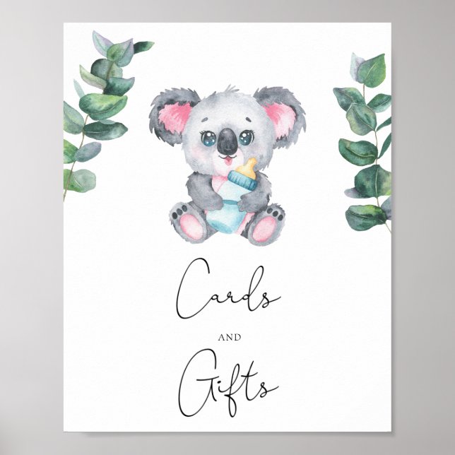 Koala Bear - cards and gifts baby shower Poster (Front)
