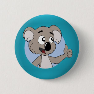 Koala bear cartoon Button