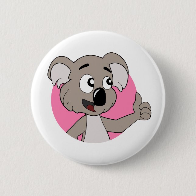 Koala bear cartoon Button (Front)