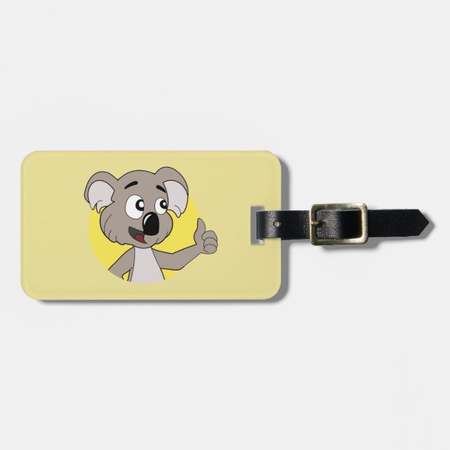 Koala bear cartoon luggage tag (Front Horizontal)