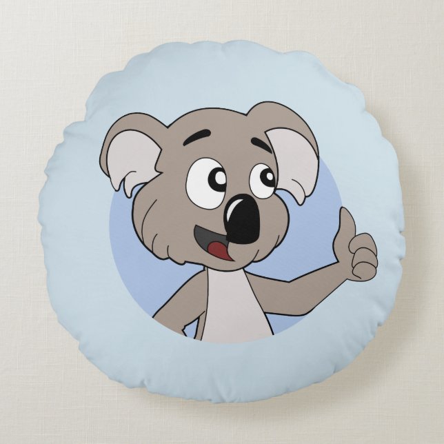 Koala bear cartoon round pillow (Front)