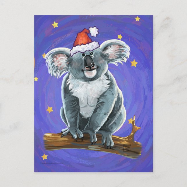 Koala Bear Christmas Holiday Postcard (Front)