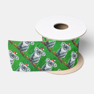 Koala Bear Christmas Satin Ribbon