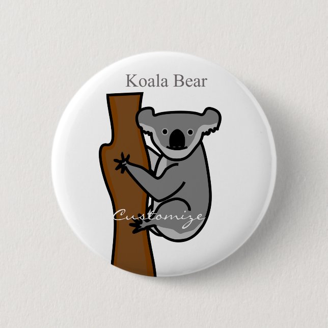 Koala Bear Climbing Tree Thunder_Cove 6 Cm Round Badge (Front)