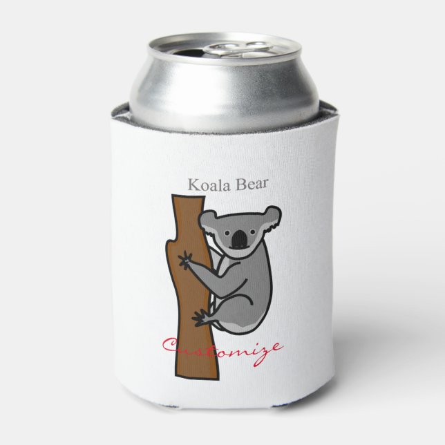 Koala Bear Climbing Tree Thunder_Cove Can Cooler (Can Front)