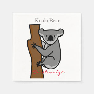 Koala Bear Climbing Tree Thunder_Cove Napkin