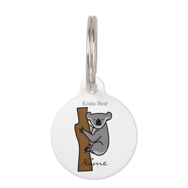 Koala Bear Climbing Tree Thunder_Cove Pet Tag (Back)