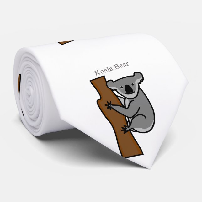 Koala Bear Climbing Tree Thunder_Cove Tie (Rolled)