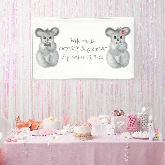 Koala Bear Customised Baby Shower Banner (Party)