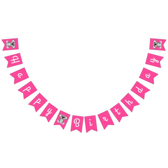 Koala Bear Cute Kid Birthday Party Bunting (All)