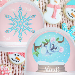 Koala bear cute snow globe pink winter snow globe
