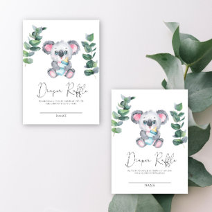 Koala Bear Diaper Raffle Enclosure Card