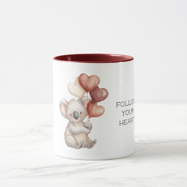 Koala Bear Follow your heart Red Balloons Mug (Center)