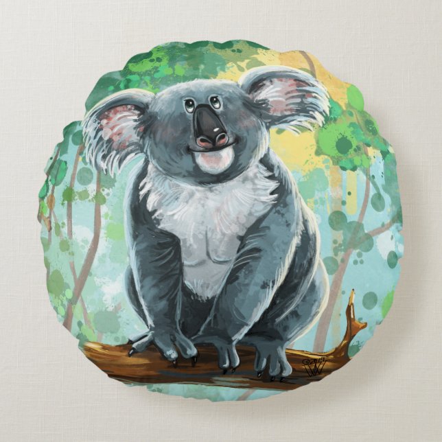 Koala Bear Gifts & Accessories Round Cushion (Front)