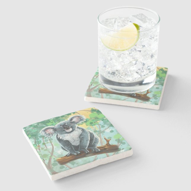 Koala Bear Gifts & Accessories Stone Coaster (Side)