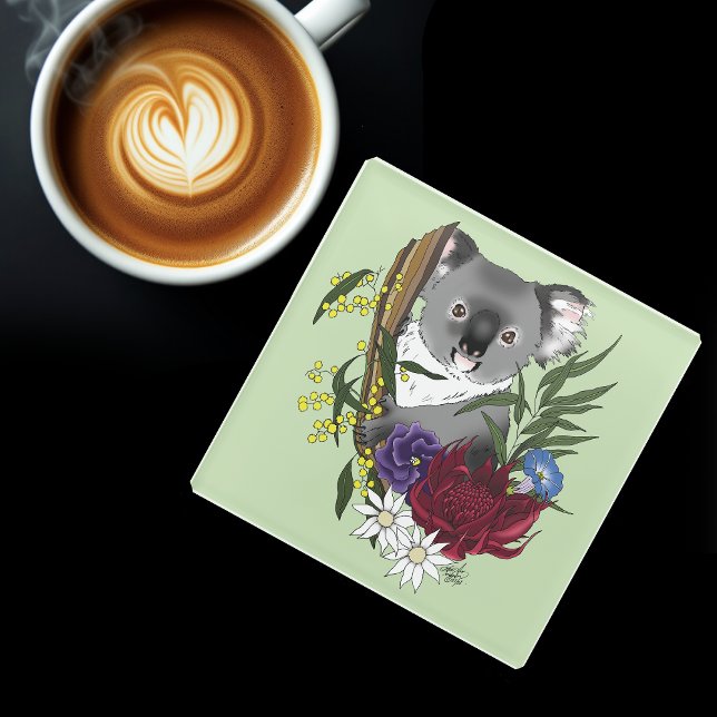 Koala Bear Glass Coaster (Creator Uploaded)