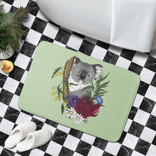 Koala Bear Green Bath Mat (Creator Uploaded)