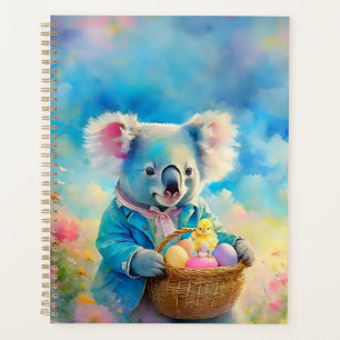Koala bear holding a basket of Easter eggs Planner