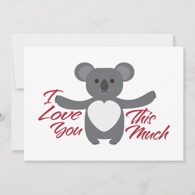 Koala Bear I Love You This Much Holiday Card (Front)