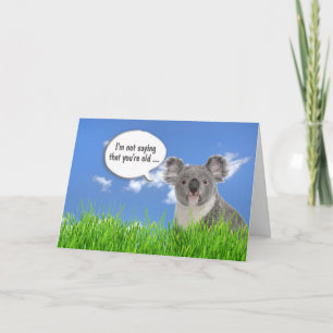 Koala Bear in Grass Humourous Birthday Card